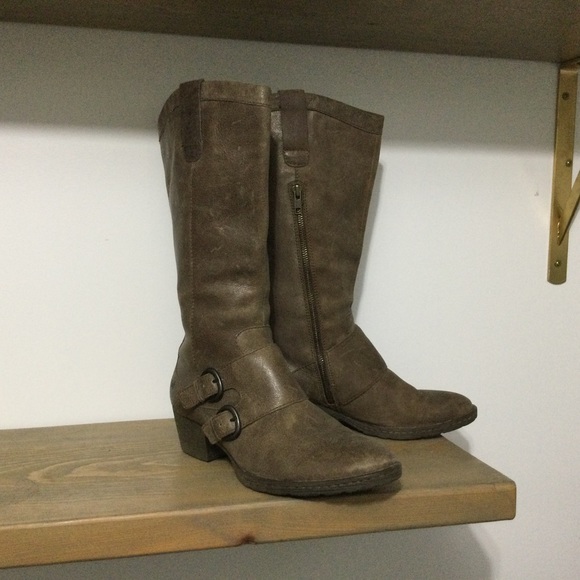 BORN Leather Brown Tall Boots Size 9.5 - Picture 9 of 9